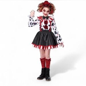Girls Spirit Sinister Clown Costume Size Medium 8-10